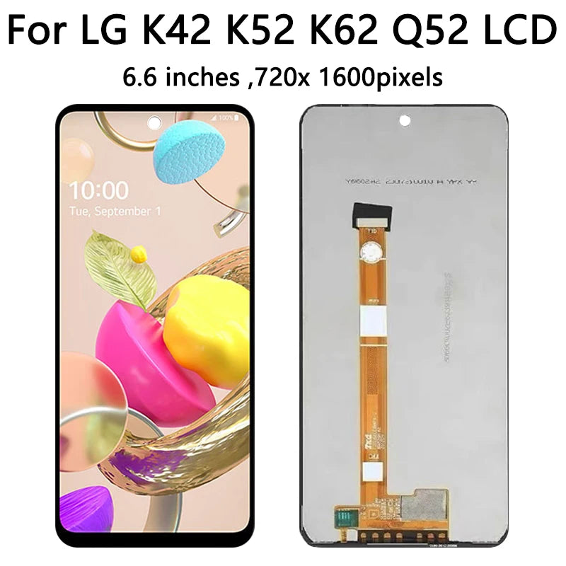 6.6' OEM For LG K42 K52 K62 K62+ Q52 LCD LMK420 LMK520 LMK525H LM-Q520N Display Touch Screen Digitizer Assembly LG phone repair parts
