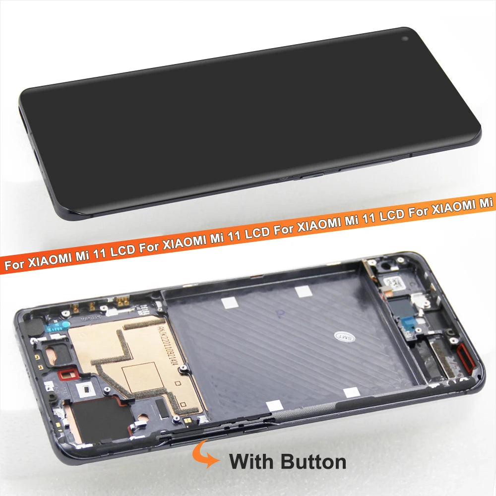 AMOLED Display Screen for Xiaomi Mi 11 M2011K2C M2011K2G Lcd Display Digital Touch Screen With Frame Replacement for Mi 11 Mi11 Xiaomi phone repair parts