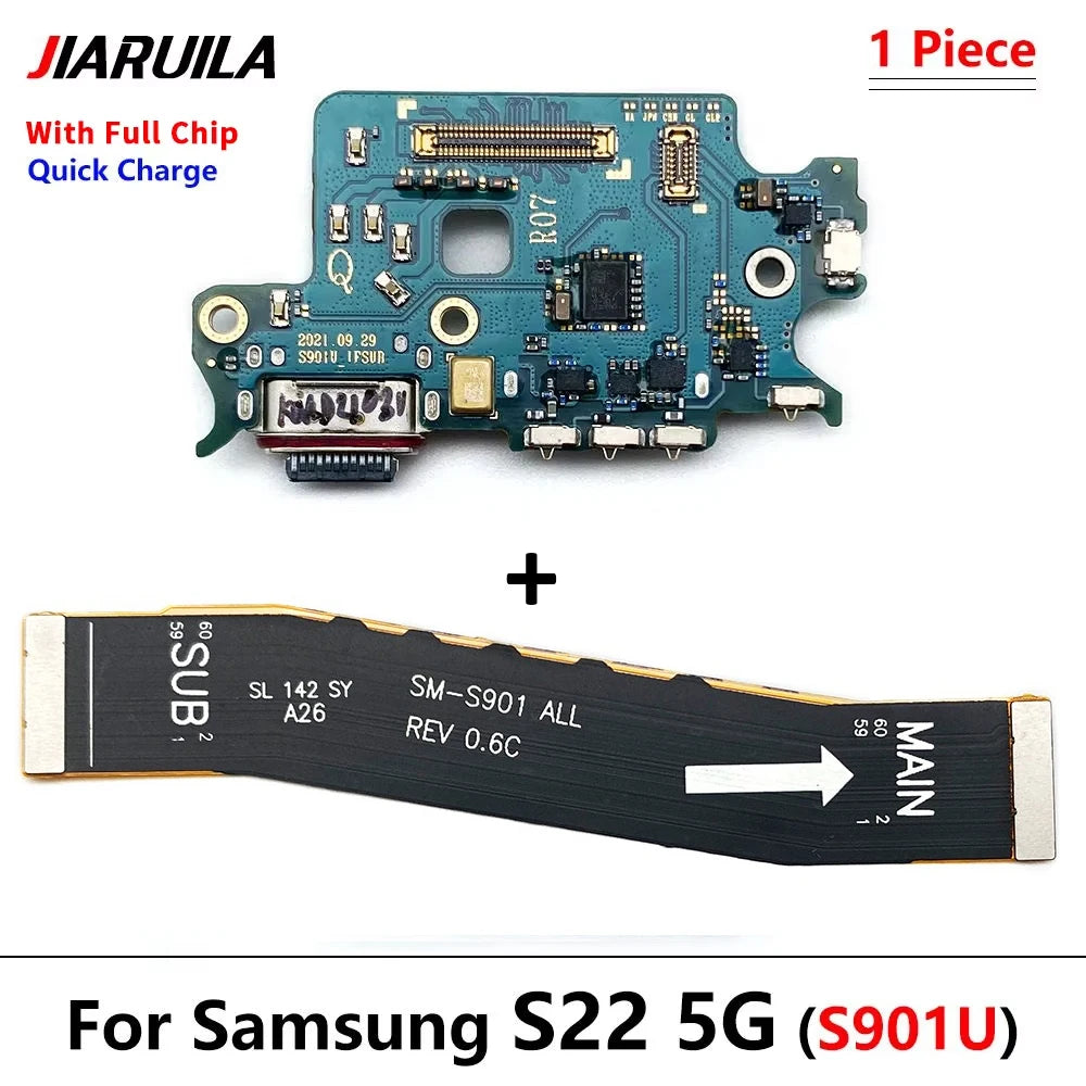 New USB Charger Charging Dock Port Connector Main Board Flex Cable For Samsung S22 S23 Plus Ultra 5G S901 S906 S908 S911 S916 Samsung phone repair parts