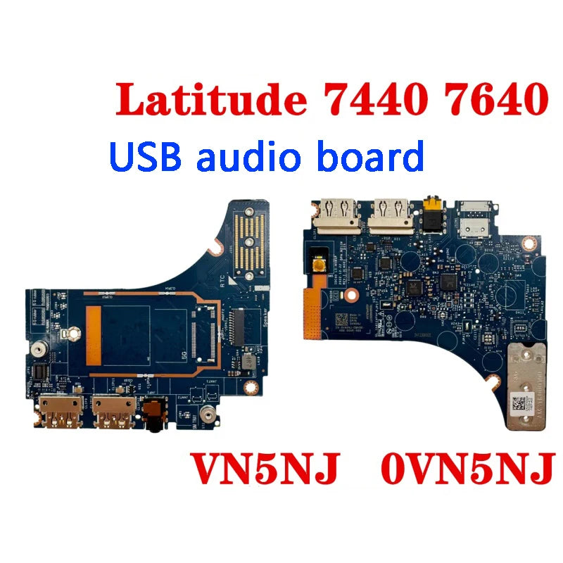 New Original Laptop USB Adapter Board Audio Board Bracket For Dell Latitude 7440 7640 7450 7650 LS-M595P 07CFKW 0VN5NJ 0DCP9M Dell laptop repair parts