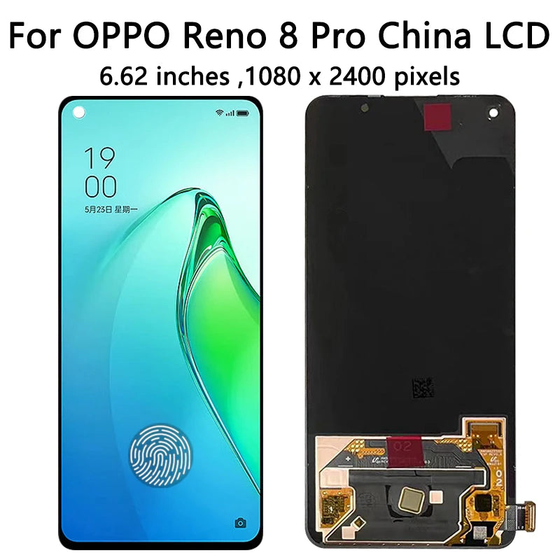 AMOLED For Oppo Reno8 Pro 5G CPH2357 LCD Reno 8 Pro (China) PGAM10 Display Touch Screen For Reno 8Pro+ Plus PFZM10  Oppo phone repair parts