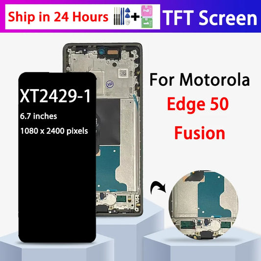 New TFT Edge50 Fusion Display for Motorola Moto Edge 50 Fusion LCD Touch Screen Digitizer XT2429-1 LCD Display Replacement Motorola phone repair parts
