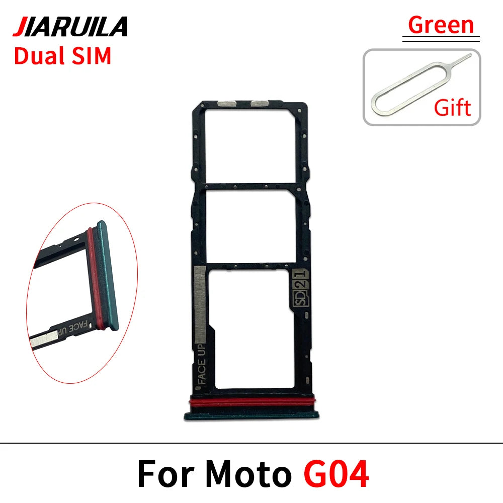 SIM Card Slot SD Card Tray Holder Adapter For Motorola Moto G04 G04s G14 G24 G34 G54 Motorola phone repair parts