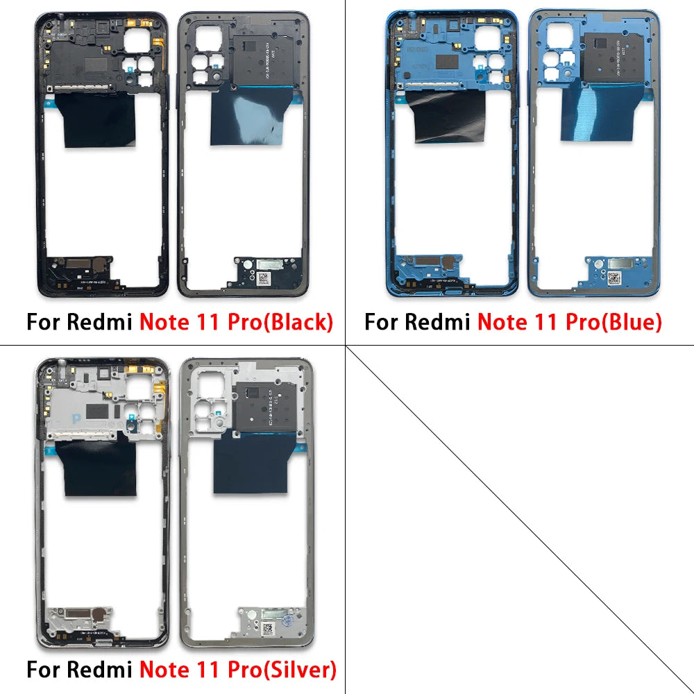 For Xiaomi Redmi Note 11 4G / Note 11s / Note 11 Pro 5G Middle Frame Bezel Middle Plate Replacement Parts Black / Blue  Xiaomi  Xiao mi phone repair parts