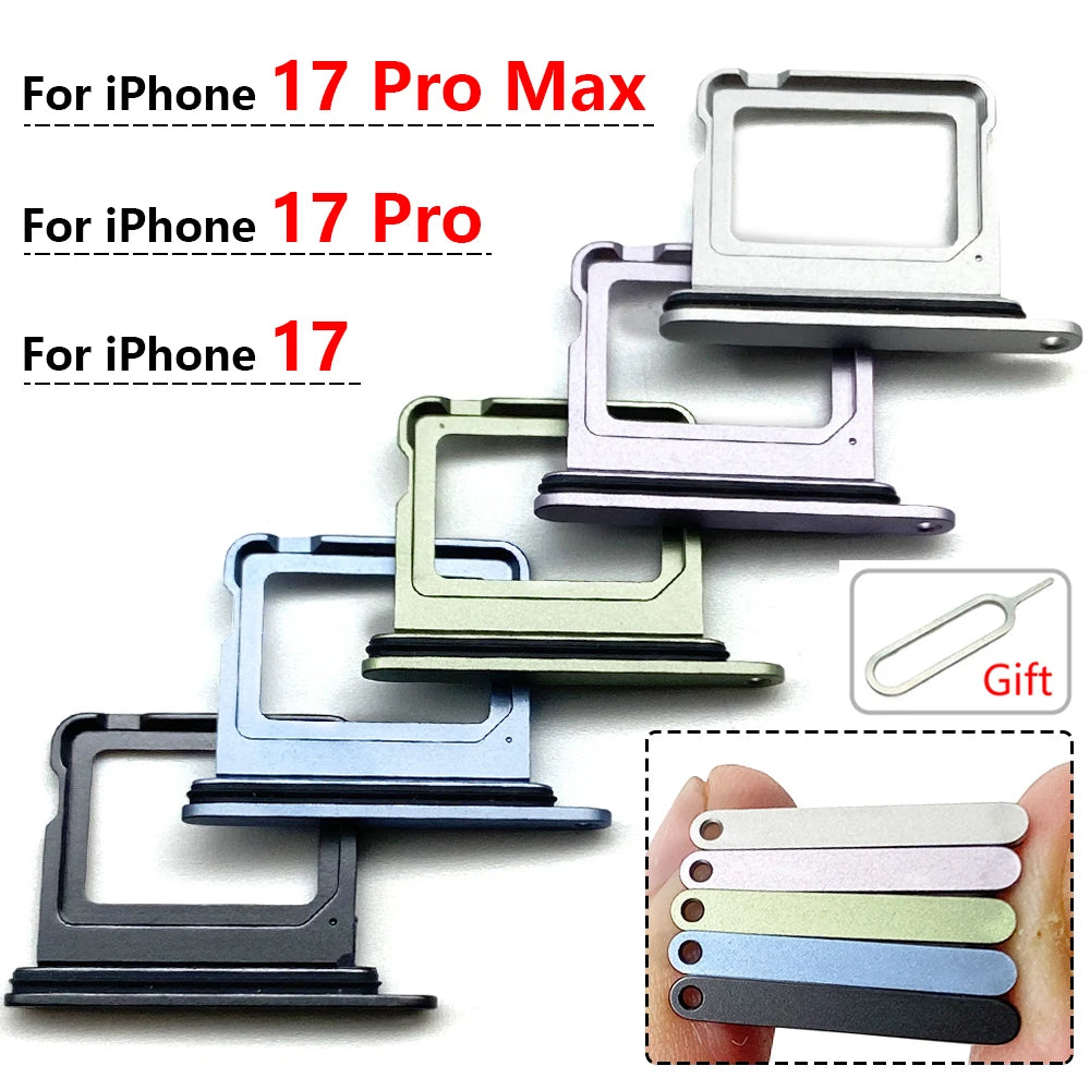New For iPhone 17 Pro Max Micro Nano Dual SIM Card Holder Tray Slot Holder Adapter Socket iPhone phone repair parts
