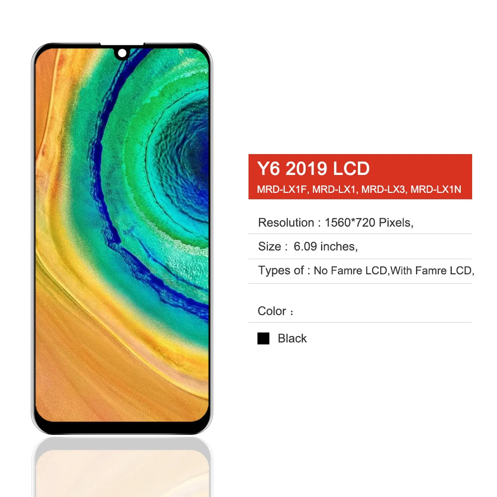 Y6 Prime 2019 LCD Display for Huawei Y6 2019 LCD Display With Touch Screen Digitizer Assembly for Huawei Y6 Pro 2019 MRD-LX1 HUAWEI phone repair parts