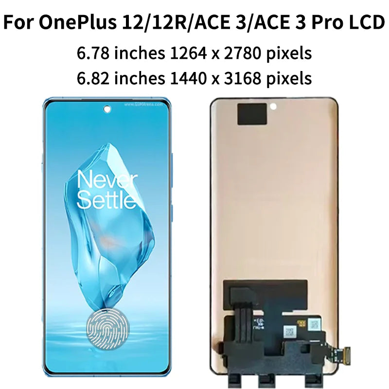 AMOLED For OnePlus 12 / 12R / Ace 3 / Ace 3 Pro PJX110 PJE110 CPH2609 PJD110 LCD Display Touch Screen Digitizer Assembly  OnePlus phone repair parts