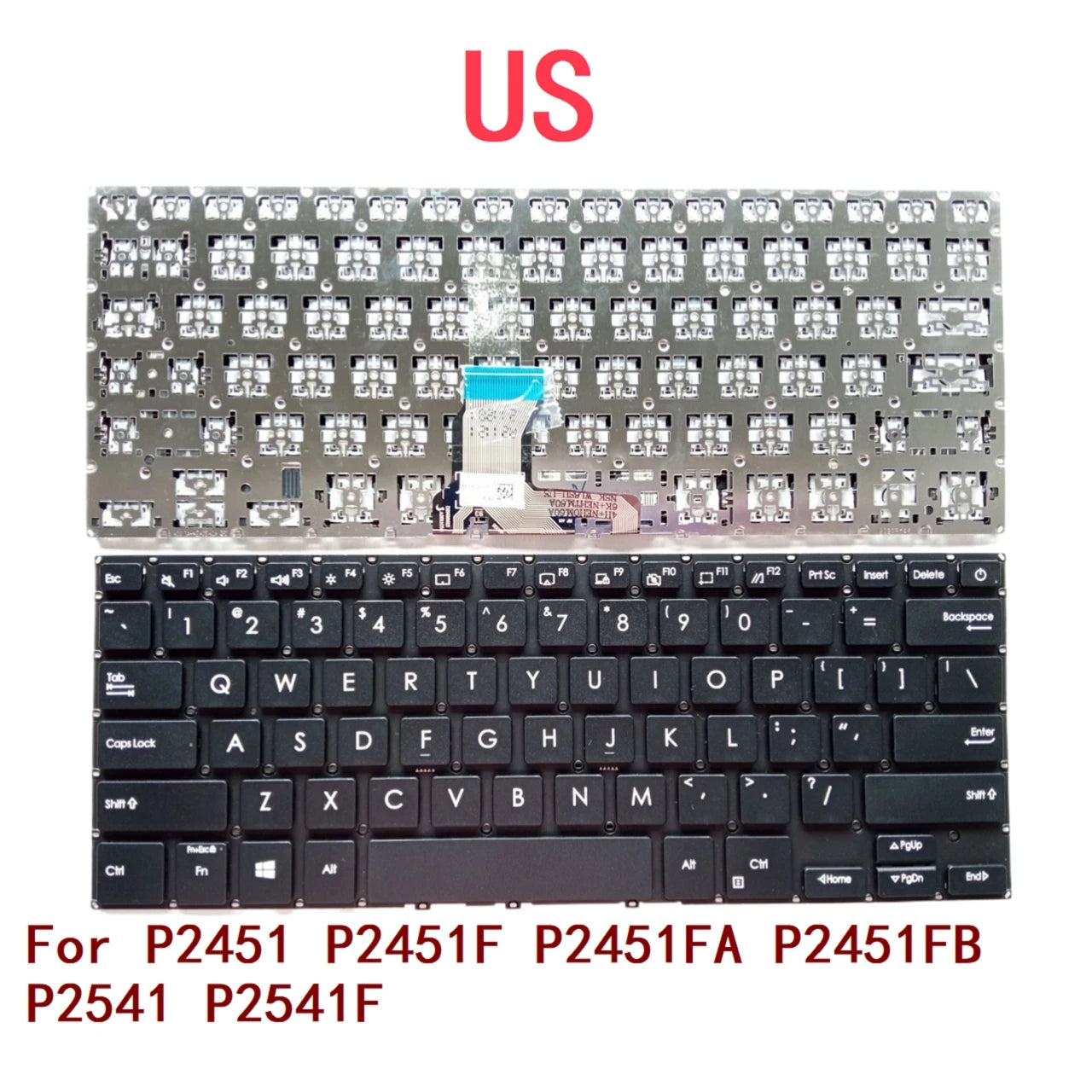 New US Laptop Keyboard For ASUS P2451 P2451F P2451FA P2451FB P2541 P2541F Notebook PC Replacement  ASUS laptop repair parts