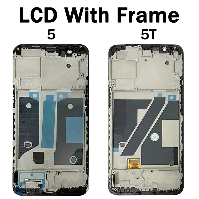 100% New Screen For OnePlus 5 A5000 LCD 1+5 Display Touch Screen Digitizer For One Plus 5T A5010 LCD 1+5T Display Frame  OnePlus phone repair parts