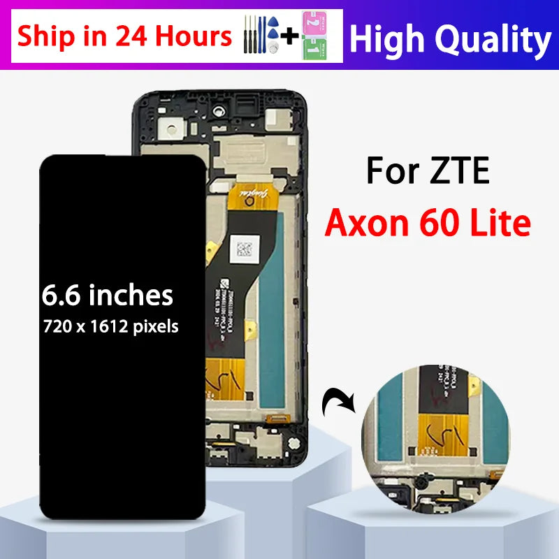 6.6"High Quality For ZTE Axon60 Lite Display Screen For ZTE Axon 60 Lite LCD Display Screen Touch Panel Digitizer Assembly ZTE phone repair parts