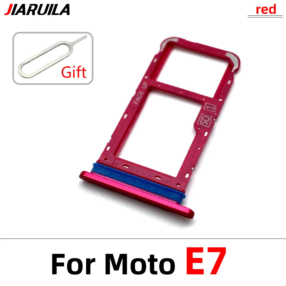 New SiM Tray For Moto E6 Play E6s E7 Plus E7i Power E20 E40 SIM Card Slot SD Card Tray Holder Adapter Motorola phone repair parts