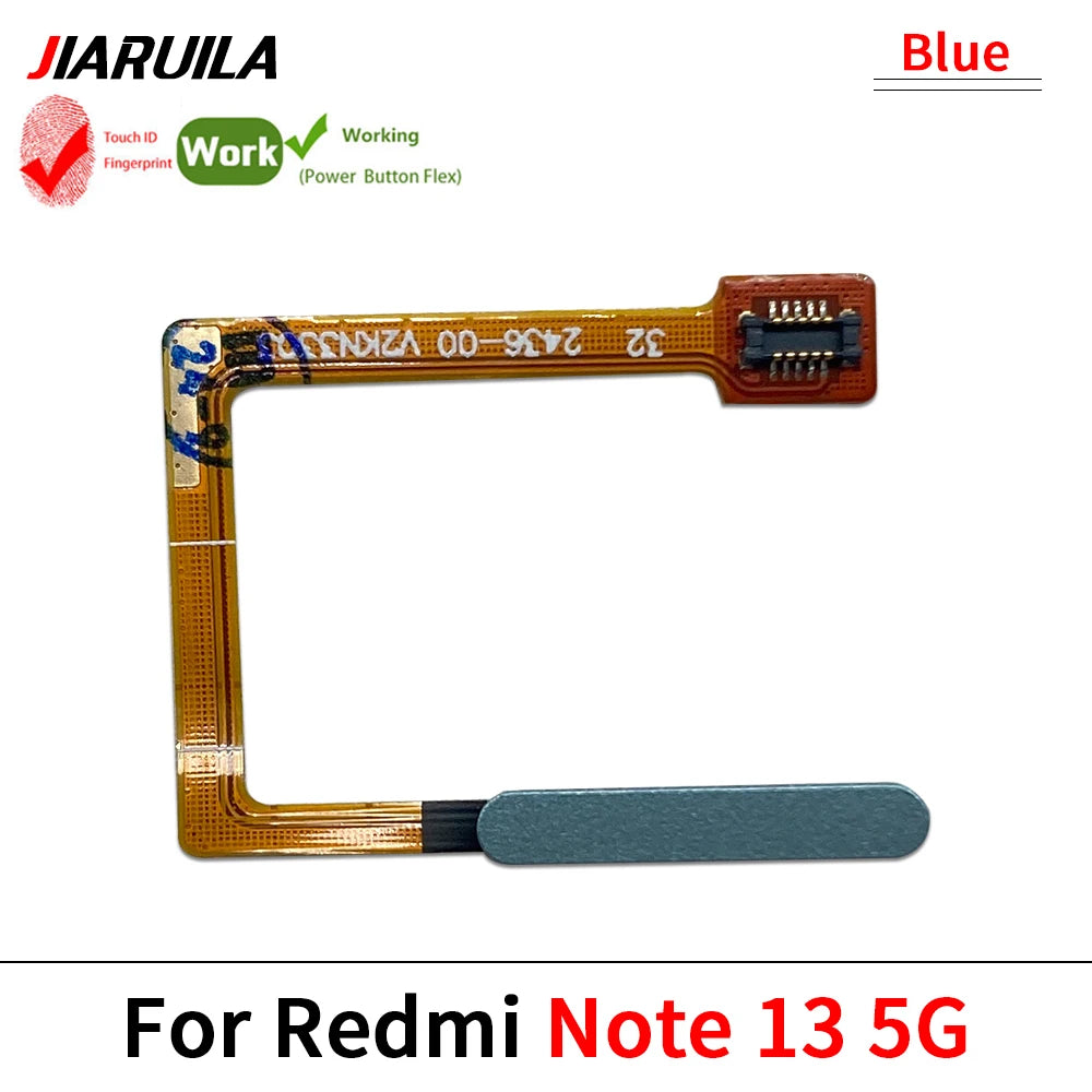 New For Xiaomi Redmi Note 13 Pro Plus 4G 5G Home Button Fingerprint Sensor Flex With Power Key Button Flex Cable  Xiaomi  Xiao mi phone repair parts