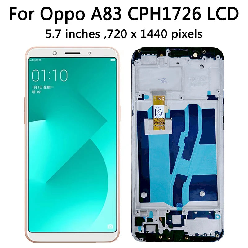 AAA+ Quality For OPPO A83 LCD Display Touch Screen Digitizer Assembly for OPPO A83 CPH1729 CPH1827 LCD With Frame Replacement Oppo phone repair parts Realme phone repair parts