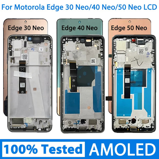 Edge50 Neo XT2409-1 Display For Motorola Edge30 Neo XT2245-1 LCD Display Touch Screen Touch For Moto Edge40 Neo XT2307-1 Motorola phone repair parts