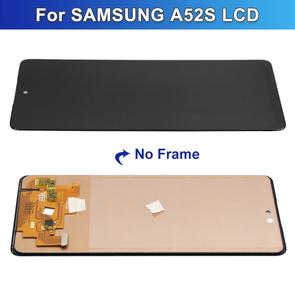 A52s 5G Display Screen for Samsung Galaxy A52s 5G A528 A528B A528B/DS Lcd Display Digital Touch Screen with Frame Replacement Samsung phone repair parts