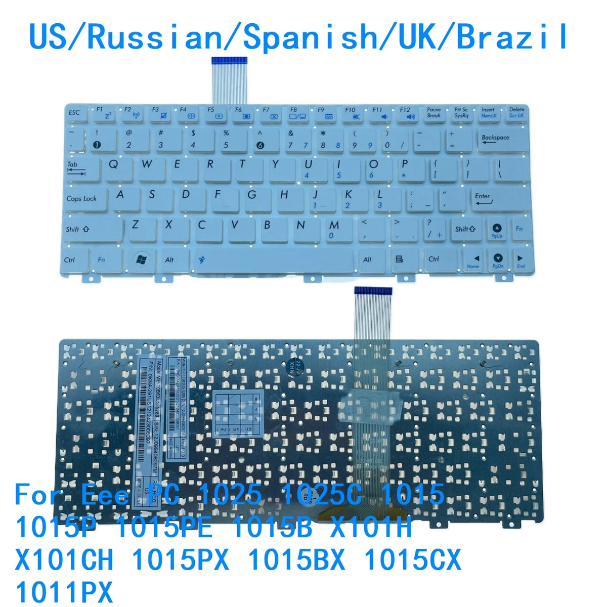 US RU SP UK BR Keyboard For ASUS Eee PC 1025 1025C 1015 1015P 1015PE 1015B X101H X101CH 1015PX 1015BX 1015CX 1011PX ASUS laptop repair parts