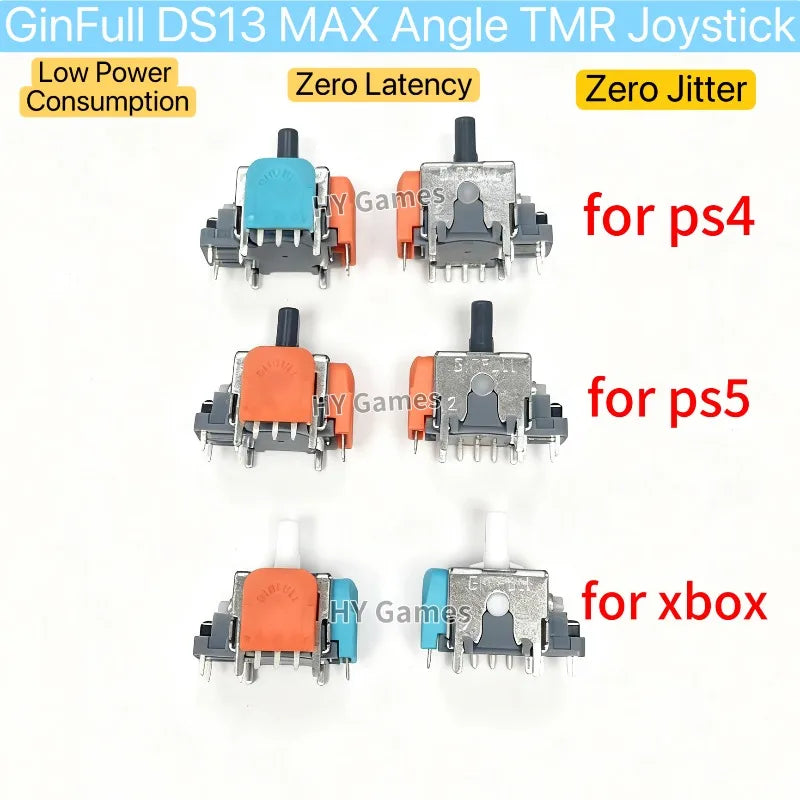 25pcs GINFULL DS13 MAX 2nd Generation TMR Electromagnetic Joystick for PS5/PS4/Xbox Gamepad Controller 3D Analog Stick Rocker Game console repair parts