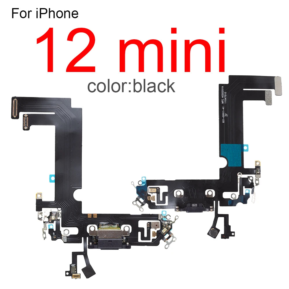 1Pcs Charging Port Flex Cable for iPhone 15 Pro Max 13 14 Plus 12 mini USB Charger Dock Connector With Microphone Ribbon Repair iPhone phone repair parts