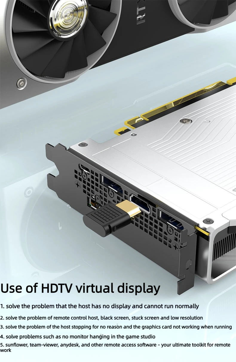 4K HDMI Dummy Plug Display Port EDID Emulator Plug Headless Adapter HDTV Virtual Display 4K DDC EDID For Bit-coin Mining Laptop Accessories