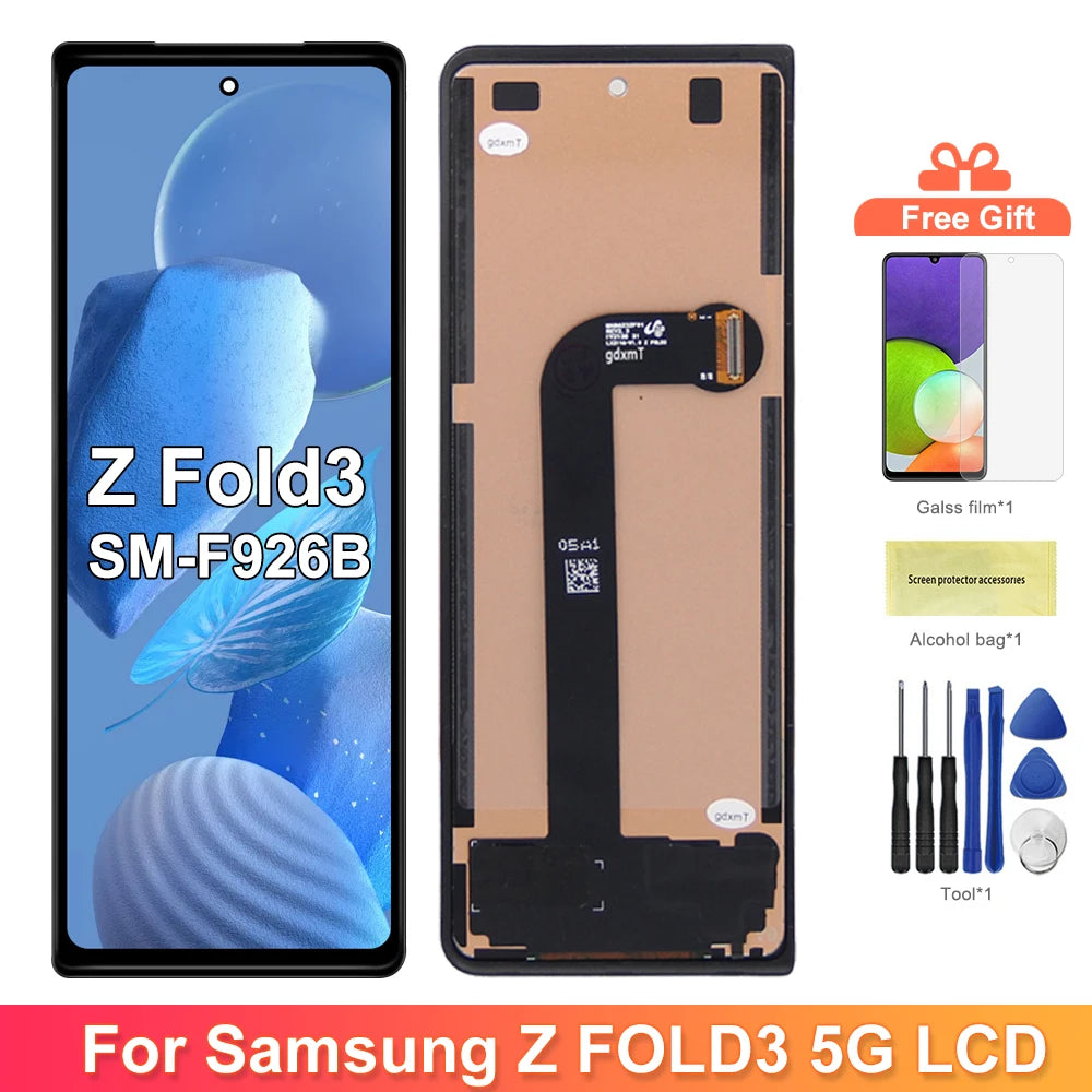 TFT Fold3 For Samsung Z Fold 3 F926 F9260 LCD Display Touch Screen Digitizer Assembly Replacement For Samsung Z Fold3 Screen Samsung phone repair parts
