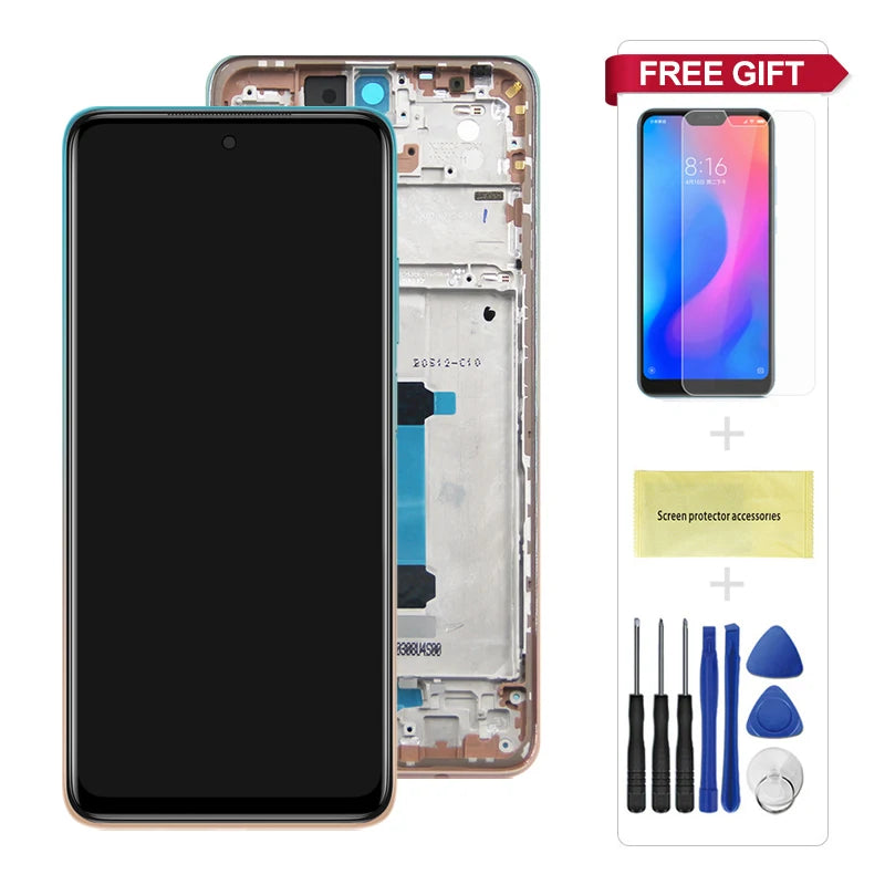 Mi 10T Lite 5G Screen With 10 Touch Points, for Xiaomi Mi 10T Lite 5G M2007J17G LCD Display Touch Screen with Frame Replacement Xiaomi phone repair parts