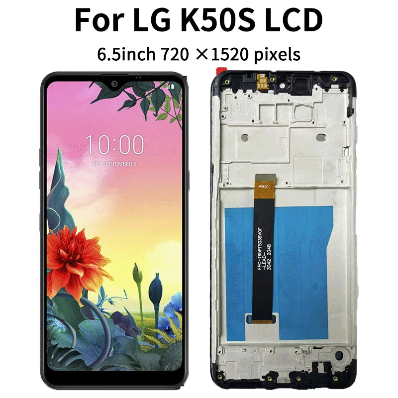 6.5“”IPS For LG K50S LMX540HM, LM-X540, LM-X540BMW, LMX540BMW LCD Display Touch Screen Digitizer For LG K50s Display LG phone repair parts