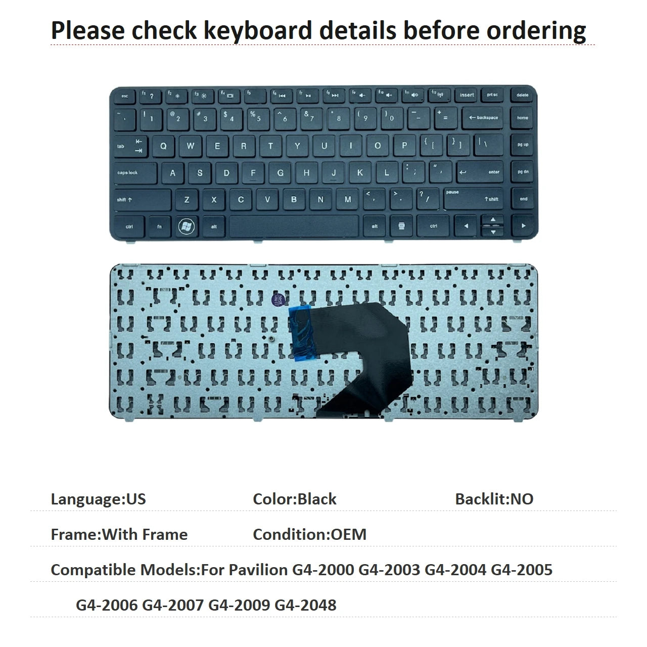 New US Brazil Language  Keyboard For HP Pavilion G4-2000 G4-2003 G4-2004 G4-2005 G4-2006 G4-2007 G4-2009 G4-2048 HP laptop repair parts