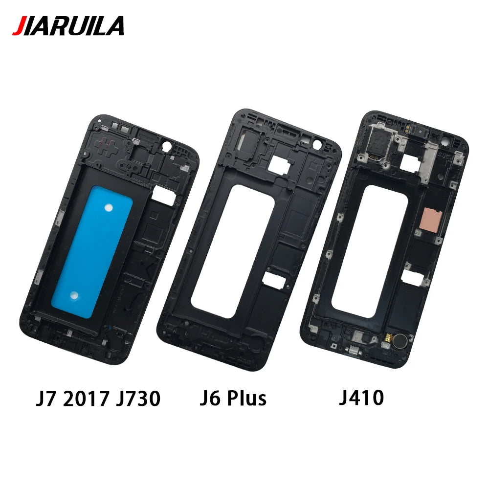 10Pcs, Front Housing LCD Display Frame For Samsung  J4 Prime J4 Core J6 Plus J610 J7 2017 Housing Middle Frame Bezel Plate Cover Samsung phone repair parts