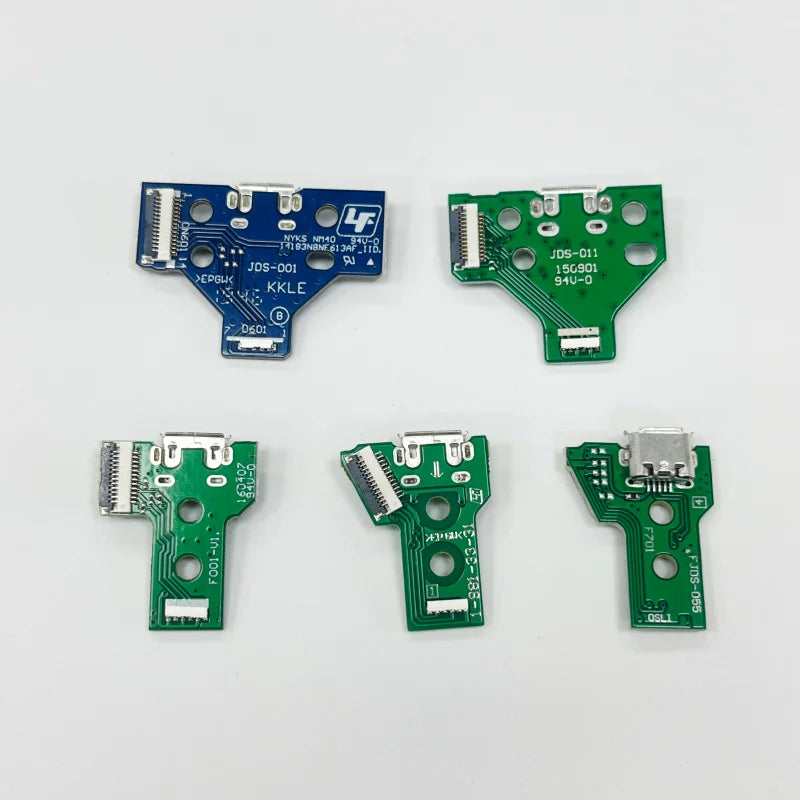 10Sets for Dualshock 4 PS4 Controller USB Charging Port Socket Circuit Board 12Pin 14PIN JDS 011 030 040 050 Connector for PS4  Game console repair parts