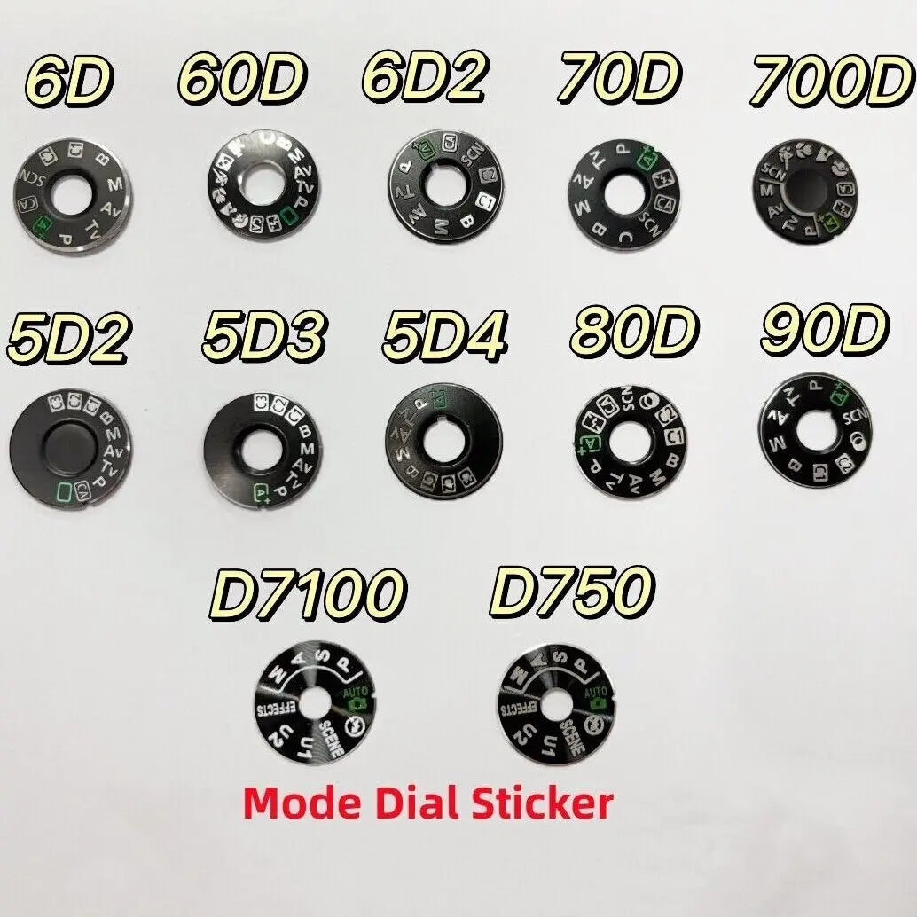 New Top Mode Dial Sticker for Canon 6D 60D 70D 6D2 Body Top Dial Sticker Repair parts Digital Camera repair parts