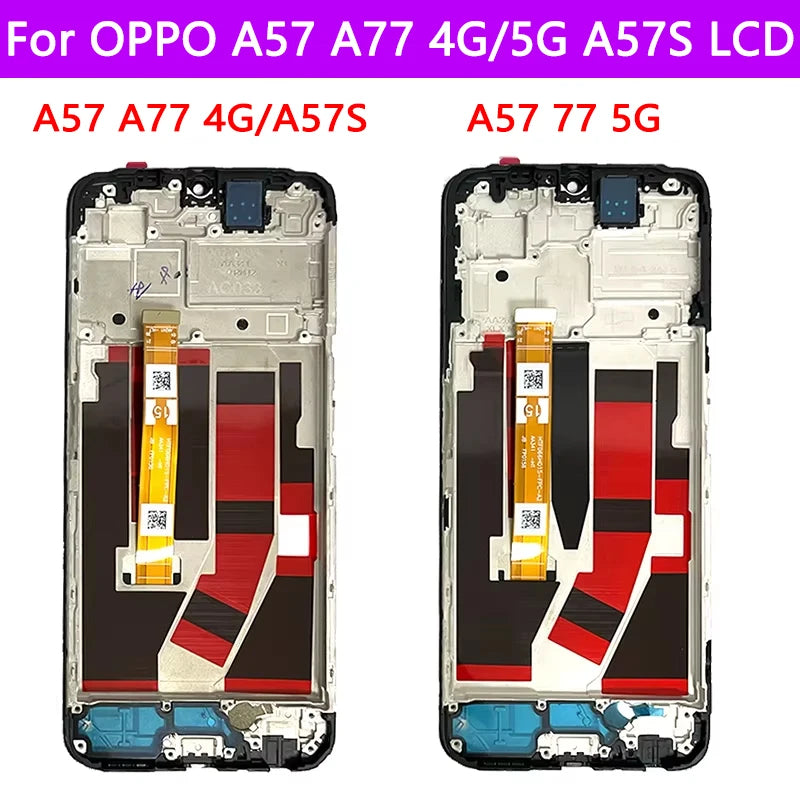 Tested For Oppo A57/A77 4G CPH2387 2385 LCD A57S Display Screen+Touch Panel Digitizer For Oppo A57/A77 5G PFTM20 CPH2339 LCD Oppo phone repair parts Realme phone repair parts
