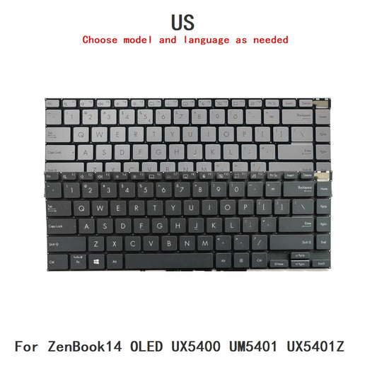New US Language  Backlit Keyboard For ASUS ZenBook14 OLED UX5400 UM5401 UX5401Z Notebook PC Replacement Keyboard ASUS laptop repair parts