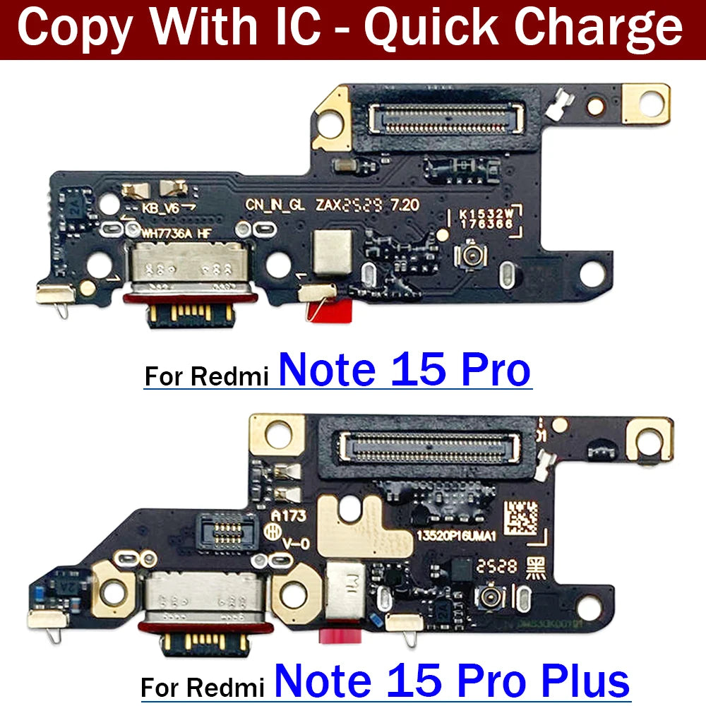 Dock Connector Micro USB Charger Charging Port Microphone Main Board Flex Cable For XIaomi Redmi Note 15 Pro Plus 4G 5G  Xiaomi  Xiao mi phone repair parts