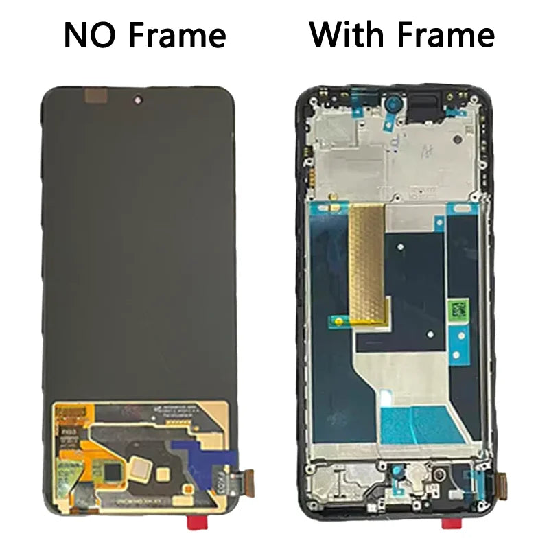 6.67"Super AMOLED For Realme14T Display With Frame For Realme 14T LCD RMX5078 Display Touch Screen Digitizer Assembly  Oppo phone repair parts