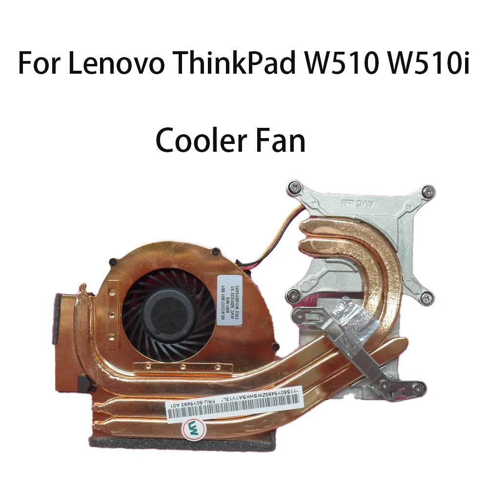Original Heatsink CPU Cooler Cooling Fan For Lenovo ThinkPad W510 W510i DC5V FRU 60Y5493  60Y5494 Lenovo laptop repair parts