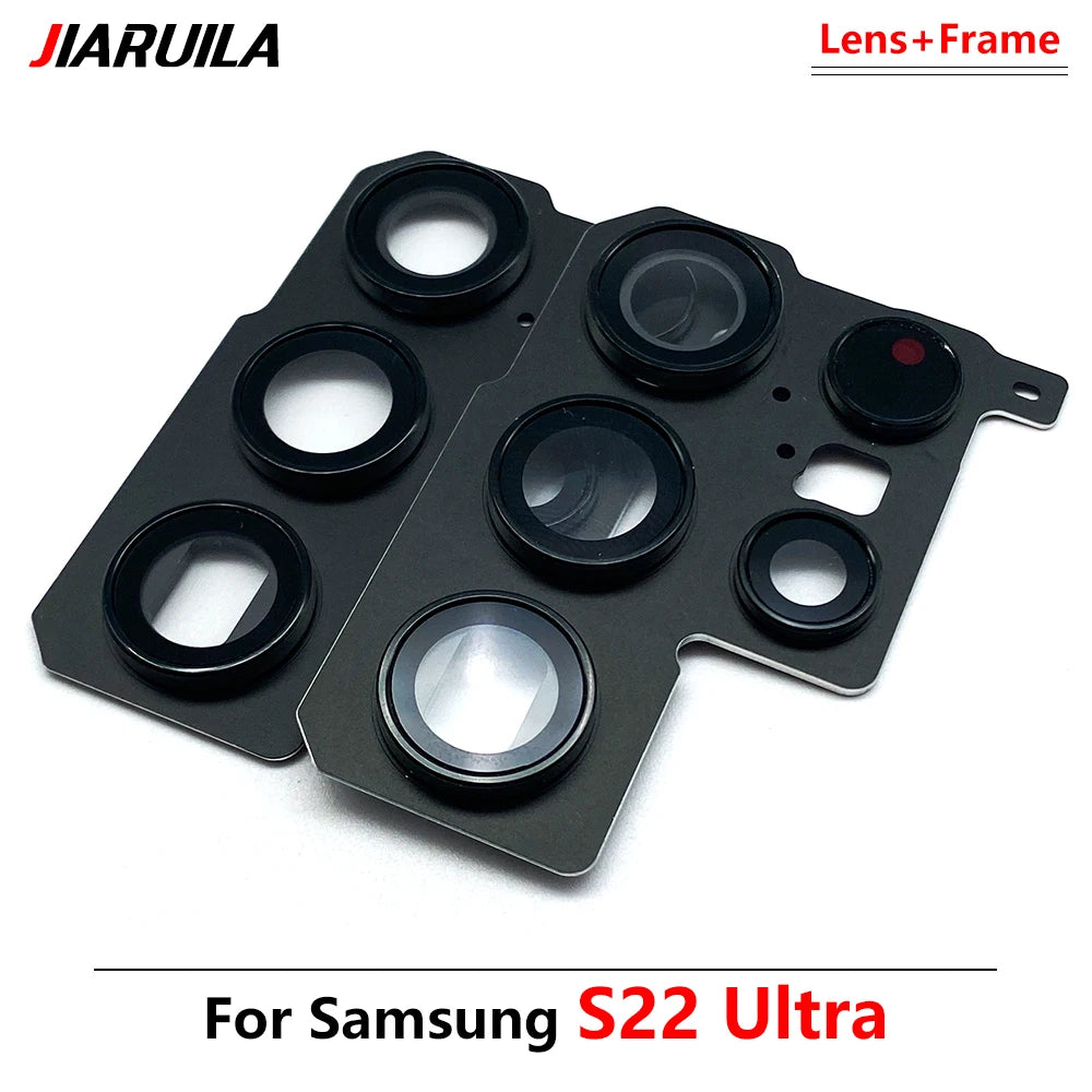 10Pcs/Lot, Rear Camera Glass Lens Back Camera Glass Cover Frame For Samsung S22 S23 Plus Ultra Replacement Parts Samsung phone repair parts