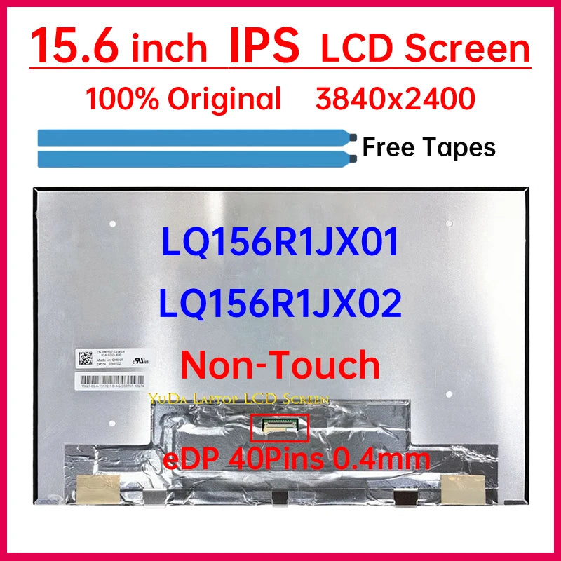 15.6" Laptop LCD Screen LQ156R1JX01 LQ156R1JX02 For Dell XPS 15 9500 Display Matrix Panel Replacement WQUXGA 3840x2400 Non-Touch DELL laptop repair parts