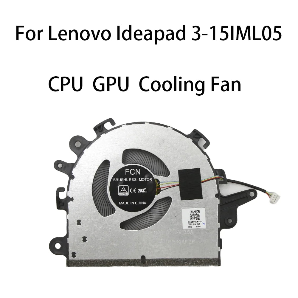 Original laptop CPU Cooling Fan For For Lenovo Ideapad 3-15IML05 3-15ARE05 3-15ITL05 V15-IIL  Cooling Fan 5F10S13910 Lenovo laptop repair parts
