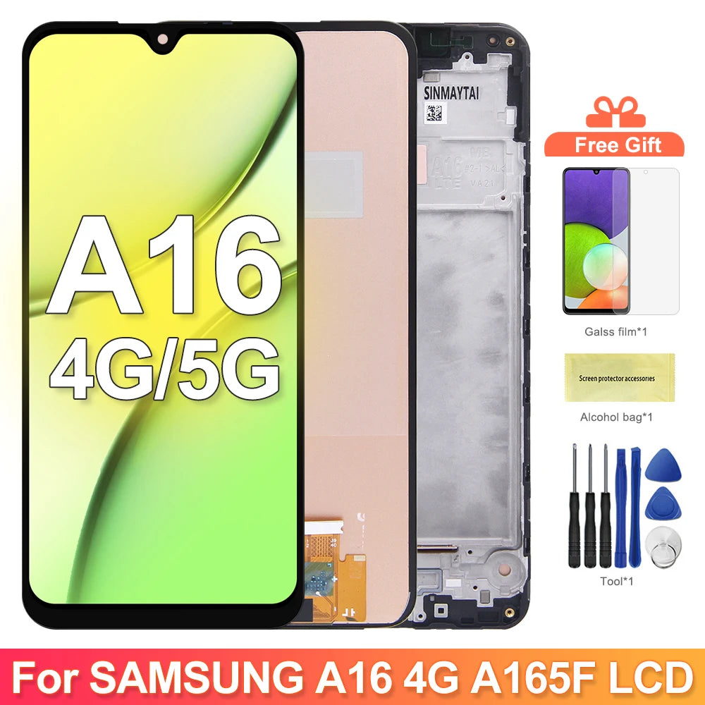 For Samsung A16 4G SM-A165F LCD Display Touch Screen Digitizer Assembly For Samsung A16 5G A166 SM-A166B LCD 100% Tested Samsung phone repair parts