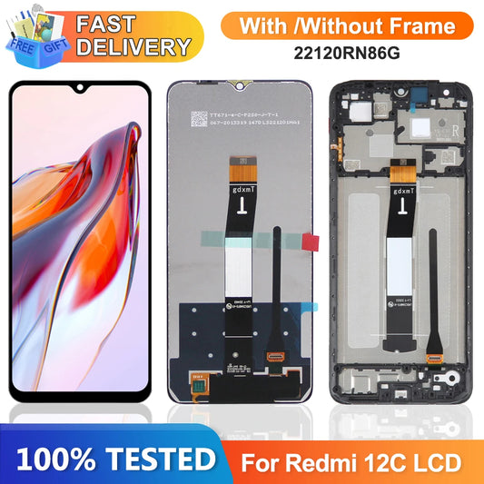 6.71" for Xiaomi Redmi 12C 22120RN86G Lcd Display Digital Touch Screen Assembly for Xiaomi Redmi 12C Screen Replacement Xiaomi phone repair parts