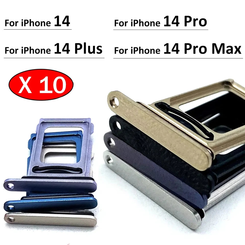 10Pcs/Lot, New Dual Sim Card slot tray Holder For iPhone 14 Pro 14Pro Max 14 Plus Repair Parts iPhone phone repair parts