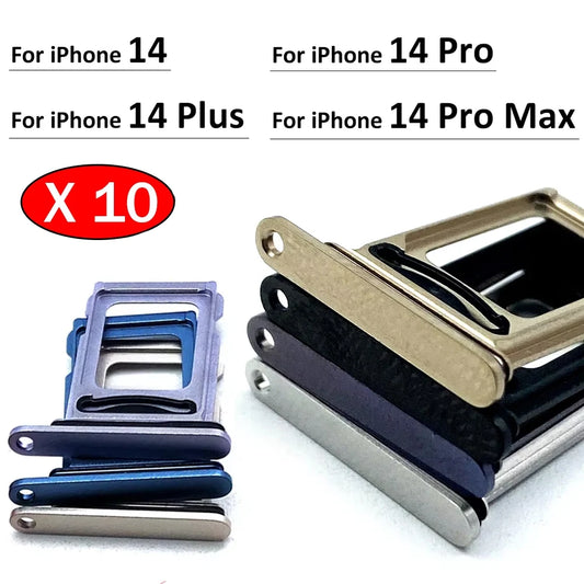 10Pcs/Lot, New Dual Sim Card slot tray Holder For iPhone 14 Pro 14Pro Max 14 Plus Repair Parts iPhone phone repair parts
