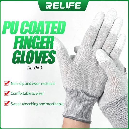 RELIFE RL-063 Anti Static Antiskid Glove MECHANIC AS02 Glove Knitted Glove for PC Computer Phone Repair Tool Professional Repair Tools