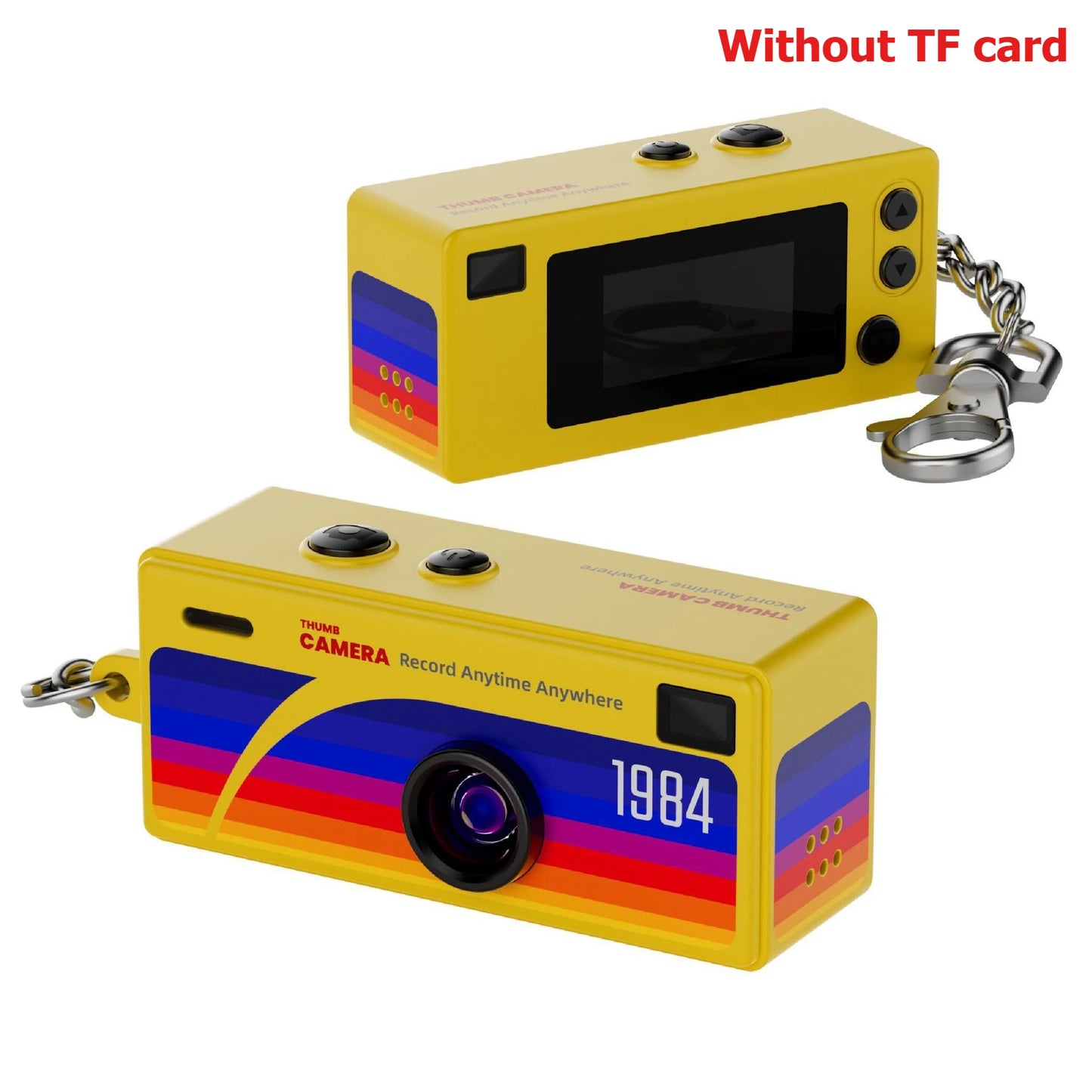 Retro Mini Keychain Thumb Camera 1080P HD Recorder Built-in Flash Auto Focus 130° Wide Angle Lens Screen Portable Pocket Camera