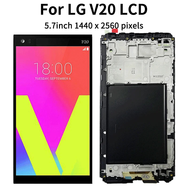 H990 H918 H910 LS997 US996 VS995 Premium Lcd For LG V20 Display Touch Screen Digitizer Panel Assembly With Frame LG phone repair parts