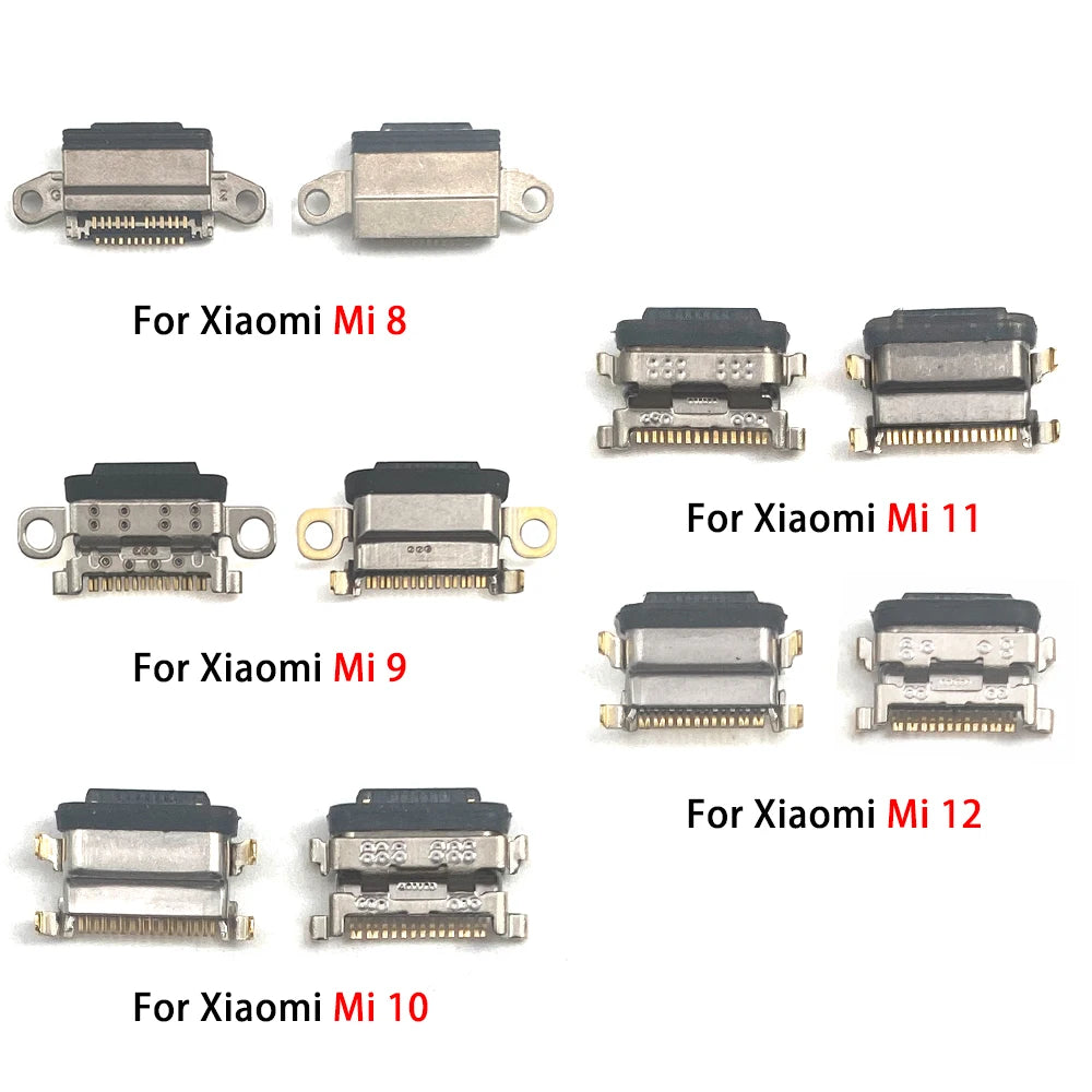 2Pcs, For Xiaomi Mi 8 9 Se 9T 10 10T 11 11T 12 Lite Pro Mi A1 A2 A3 USB Charging Port Connector Charge Jack Socket Dock Xiaomi  Xiao mi phone repair parts