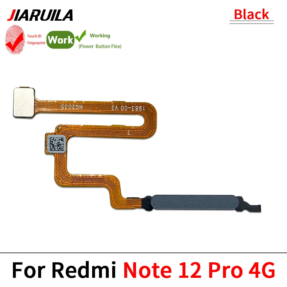 For Xiaomi Redmi Note 12 Pro Plus 4G 5G Home Button Fingerprint Sensor Flex With Power Key Button Flex Cable  Xiaomi  Xiao mi phone repair parts