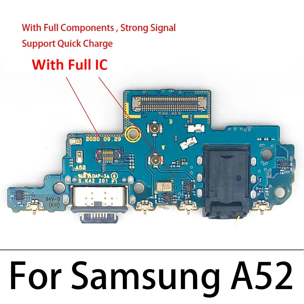 For Samsung A02 A12 A22 A32 A52 A72 A52s A03 A03s A04E 4G 5G USB Charging Port Dock Charger Connector Board Flex Cable Samsung phone repair parts