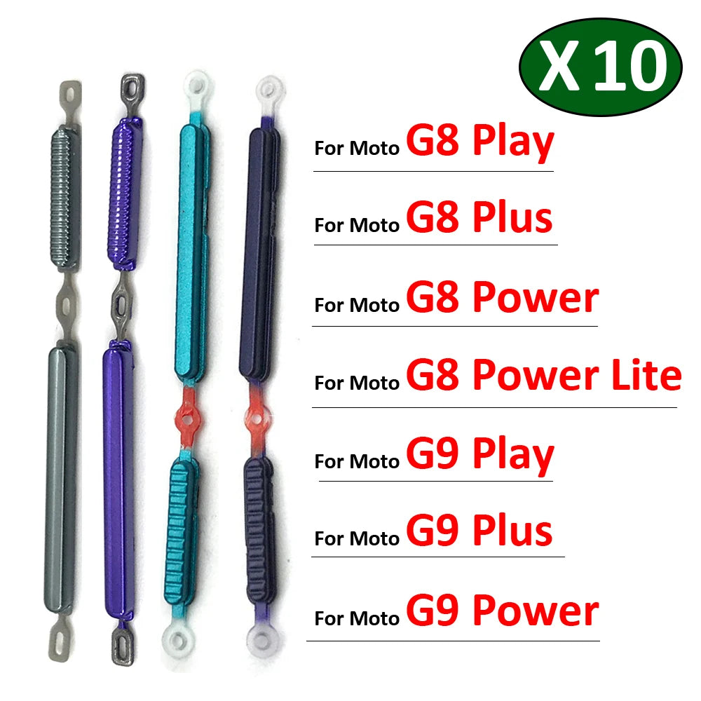 10Pcs/Lot, New For Motorola Moto G8 G9 Plus Play Power Lite Power Button + Volume Side Button Replacement Parts Motorola phone repair parts