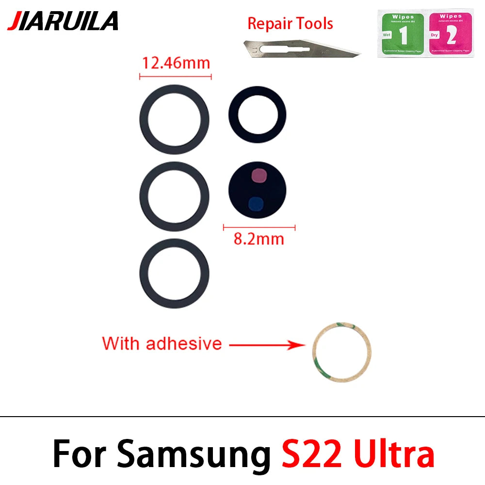 New Back Rear Camera Glass Lens For Samsung A32 A52 A72 A82 S21 S22 S23 Plus Ultra With Adhesive Repacement Parts Samsung phone repair parts